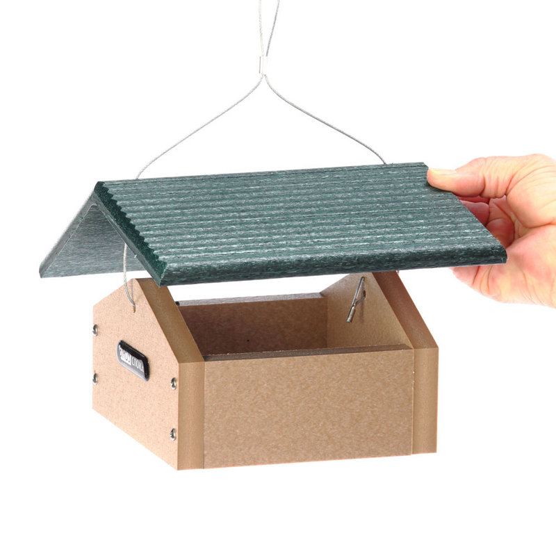 Mangeoire à blocs en suède à matériaux recyclés 4,25 "Birds Choice, taupe / vert, H 4 x l 6 x P 7