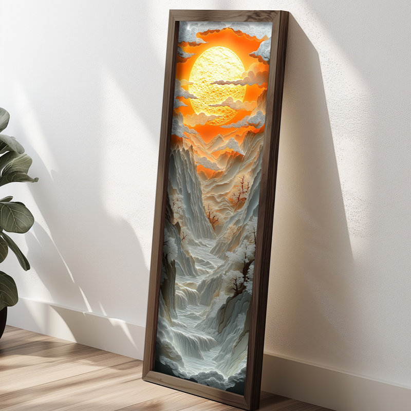 Élégante peinture décorative en panneau de fibres à densité moyenne, 15,7 x 47,2 x 0,1 pouces | 100% panneau de fibres à densité moyenne avec épaisseur de 3 mm, cadre 100% bois de pin | Œuvre d'art imprimé UV pour la décoration intérieure, le salon, le bureau, l'esthétique moderne