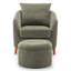Upholstered Barrel Chair With Footstool-1484335241