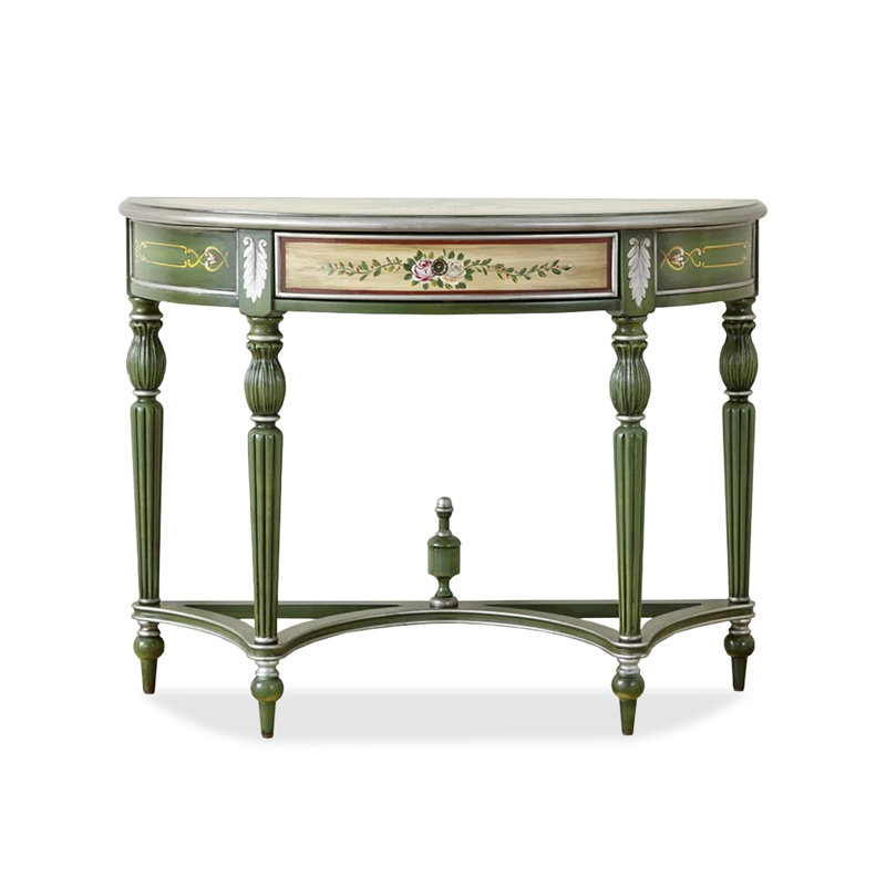 Console verte et bois manufacturé vert