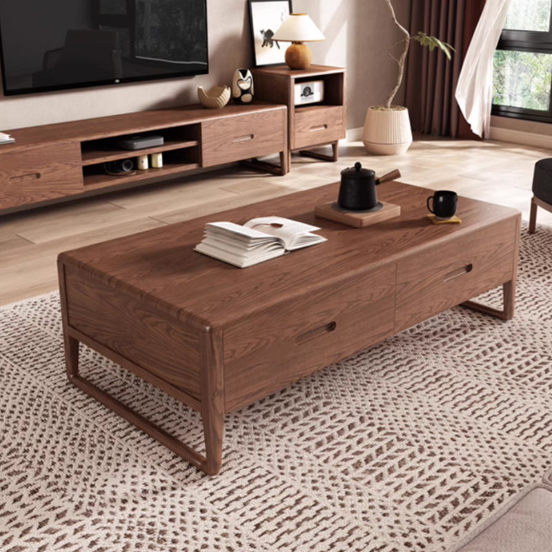 Table basse rétro en bois massif