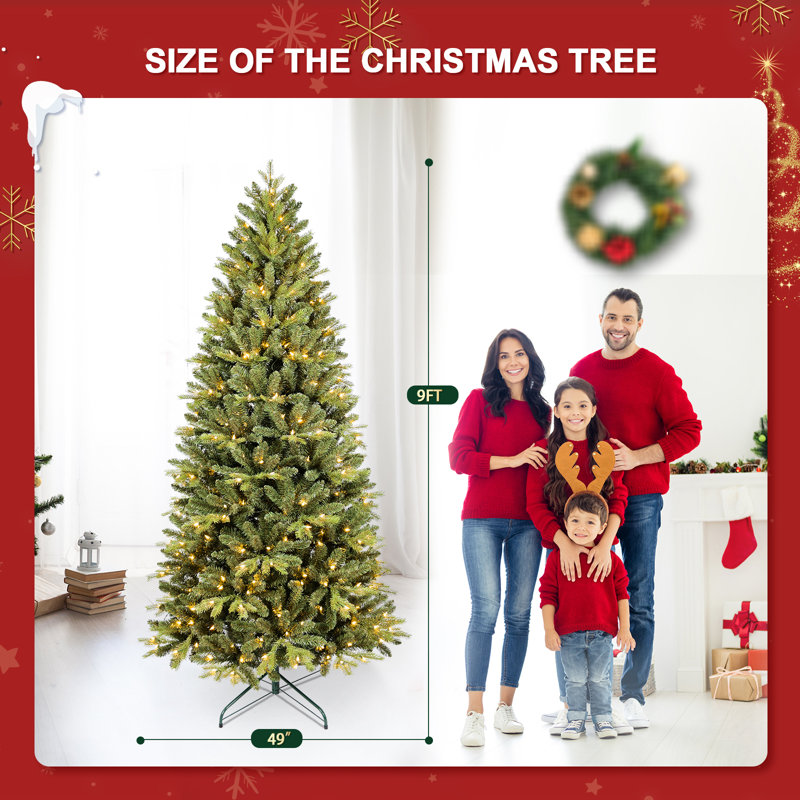 Sapin de Noël artificiel pré-éclairé, 9'
