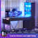 Barbarino Computer Desk With 5 Drawers And Bookshelf Led Lights For Small Spaces