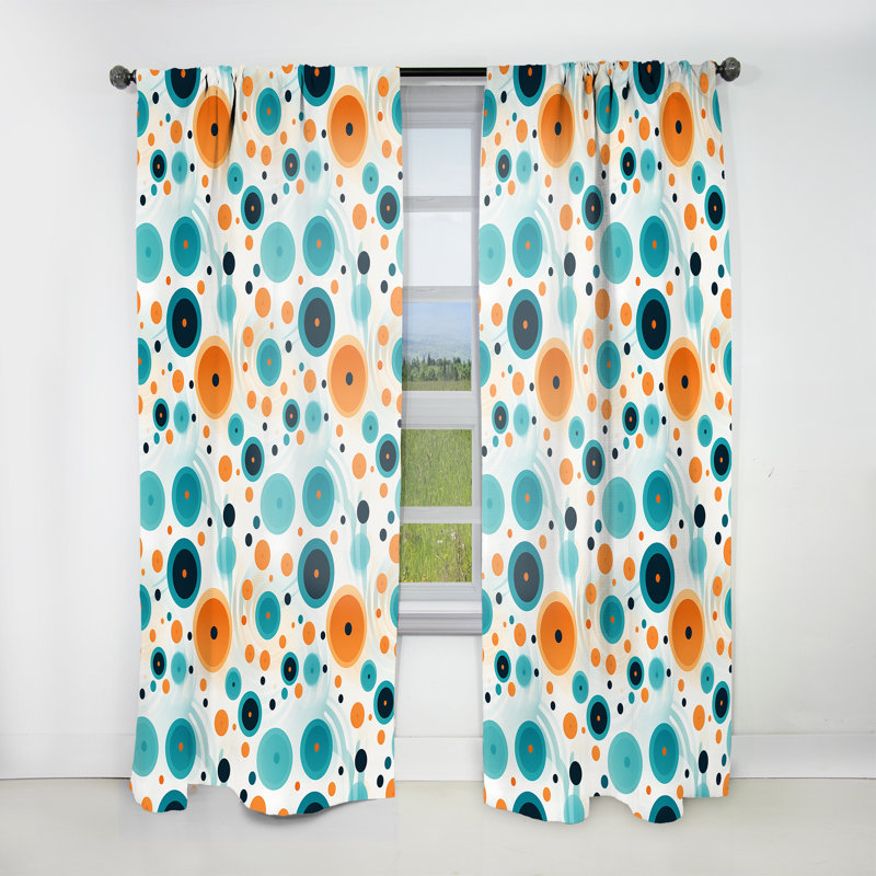 Motif géométrique à pois Harmony - Rideau abstrait - Rideau obscurcissant - 1 panneau, L 52 po x L 95 po