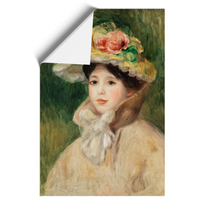 Woman with Capeline by Pierre-Auguste Renoir - Unframed Painting