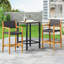  2 tabourets de bar d'extérieur en bois 2 pièces, chaises de patio hautes en osier tressé avec accoudoirs et repose-pieds, noir