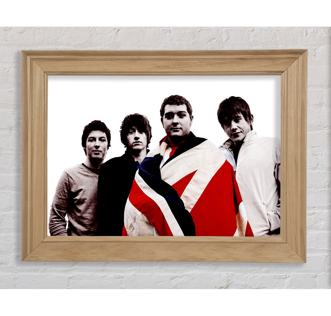 Arctic Monkeys Britische Flagge B N W - Einzelne Bilderrahmen Kunstdrucke