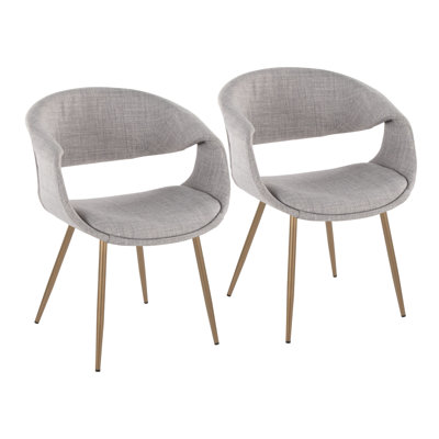 Remi Upholstered Chair With Tapered Metal Legs - Set Of 2
