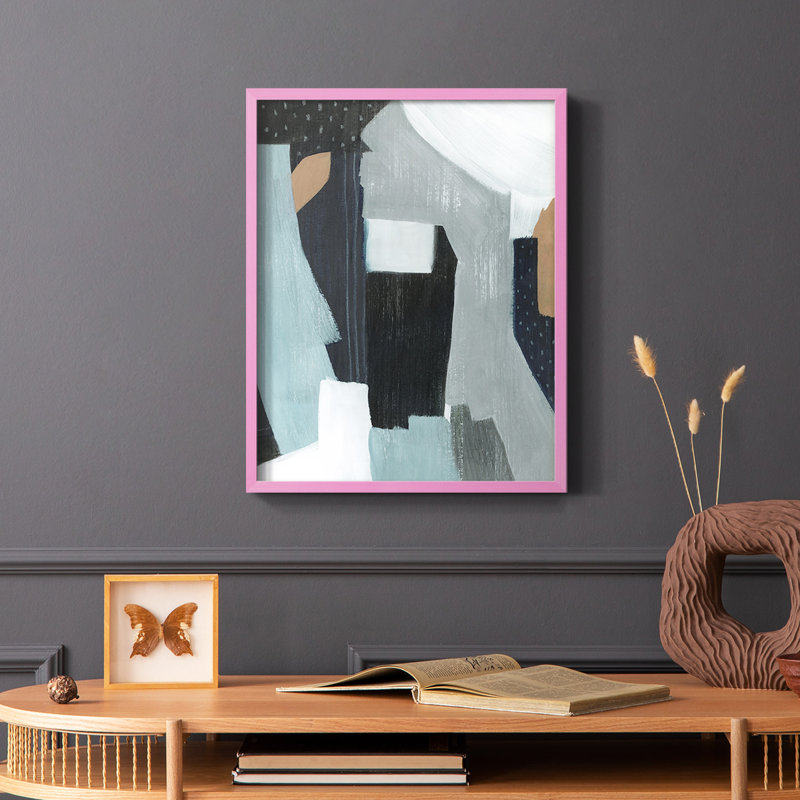 «Tangerine Lagoon I», reproduction encadrée - bois massif, Noir, H 14 po x l 11 po