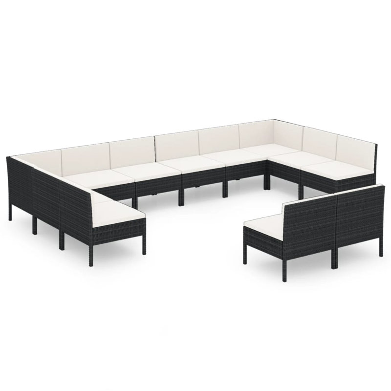 Ensemble modulaire de patio avec coussins 27,2 po Torhert, Crème