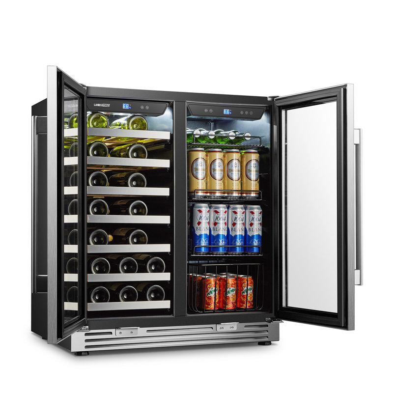 31 Bottle and 76 Can Dual Zone Freestanding Wine and Beverage Refrigerator
