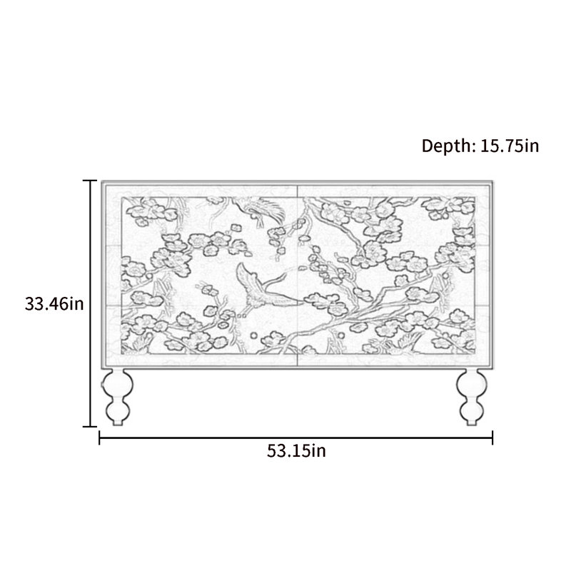Modern Six-Drawer Sideboard Accent Chest