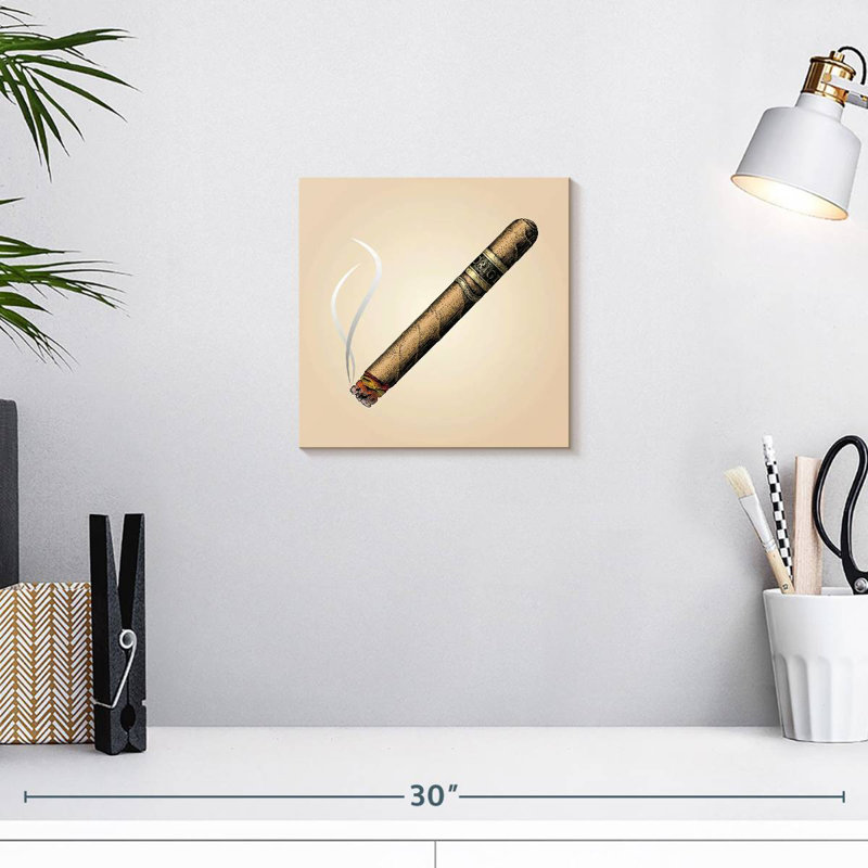 Croquis de cigare rétro Senne, H 10 po x l 10 po