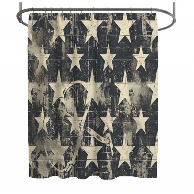 American Flag Geometric Shower Curtain