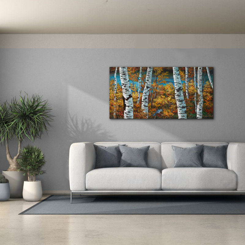  'Autumn Birch' by Campbell Frost Canvas Wall Art, 60" x 30"
