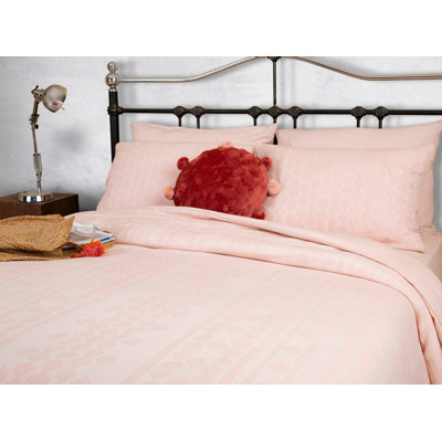 Ensemble de housse de couette 100% coton cyaira rose 4 pièces