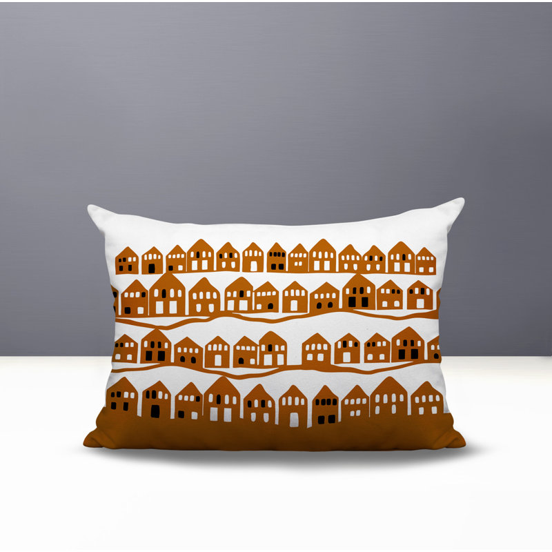 Coussin rectangulaire intérieur / extérieur Amiro, Orange, Rectangle H 14 po x l 20 po