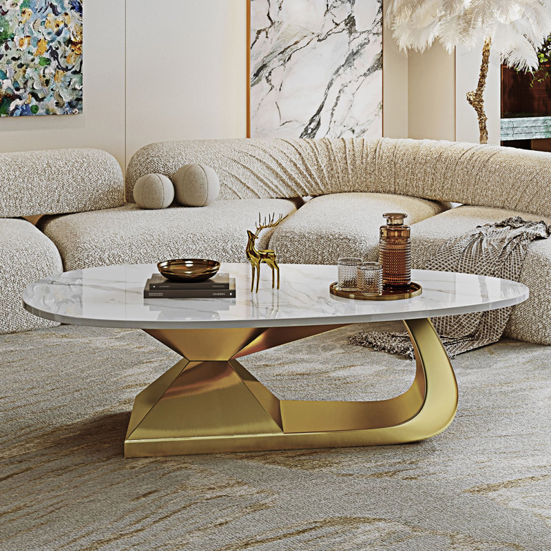 Table basse Sintered Stone, Doré