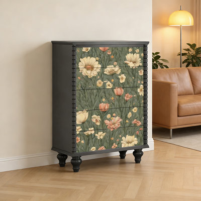 Commode 5 tiroirs French Floral