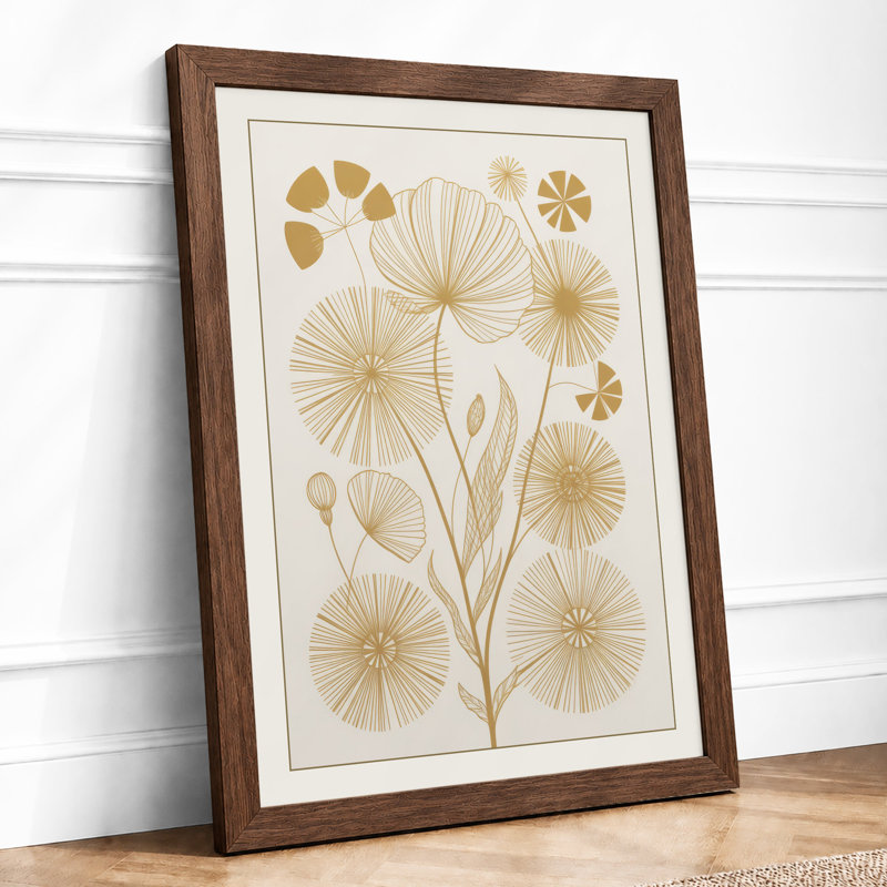 Golden Botanica Botanical - Framed Print, Walnut, A1 - 84.1 x 59.4 cm