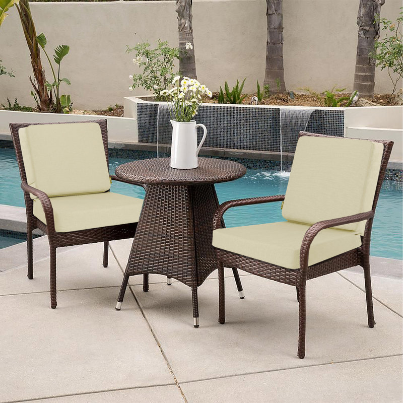 Ensemble de coussins de siège d'extérieur imperméables et profonds, 24 po x 24 po, Beige
