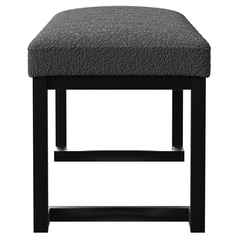 Banc rembourré capitonné Adileni, Gris anthracite