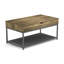 Table basse à plateau relevable 39 po avec tablette de rangement rustique industrielle pour le salon (gland)-1931672723