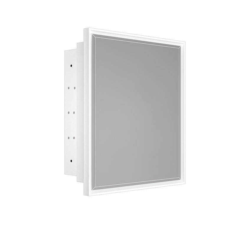 Recessed & Surface Framed Medicine Cabinet with Mirror and Shelves, Brushed Nickel, 30"H x 48"W x 5"D