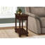 Table d'appoint traditionnelle avec options de rangement en placage brun fonctionnel et tiroir