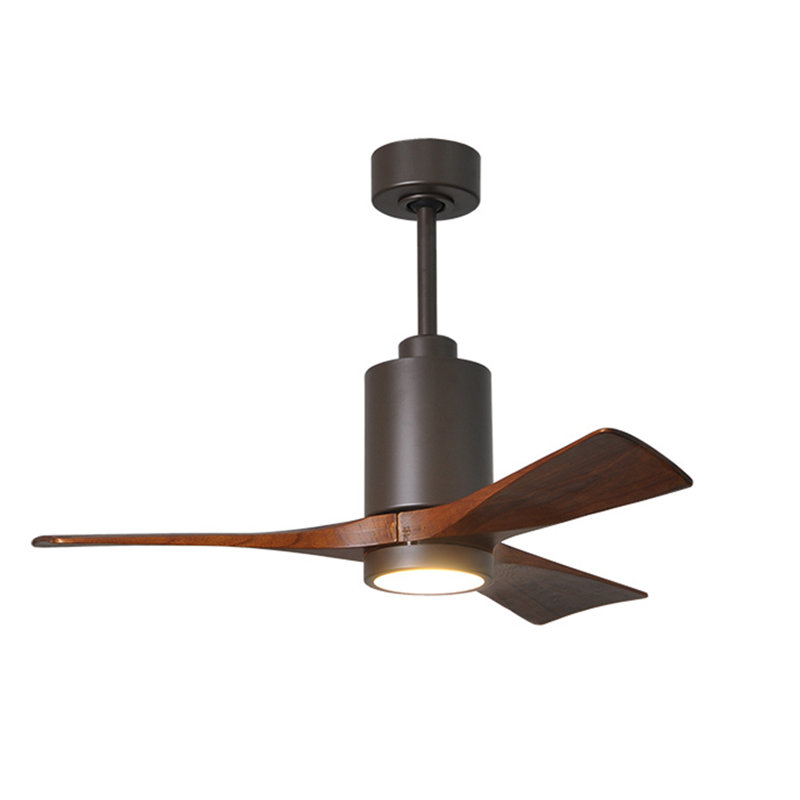 Patricia LED Downrod Ceiling Fan, Walnut Tone, Textured Bronze, 42"
