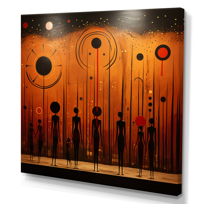 Tribus d'Afrique, Traditions anciennes I sur toile, H 16 po x l 16 po x P 1 po, Toile tendue