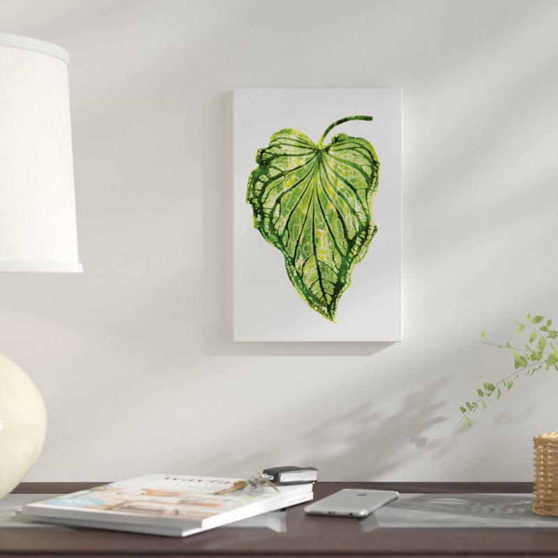 « palm iii », reproduction d’impression sur toile en vert, H 18 po x l 12 po x P 1,5 po, Toile tendue, Pas de tapis