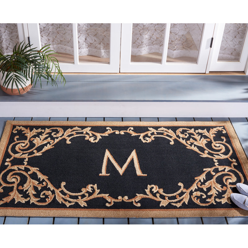 Amoya Personalizable Trellis Outdoor Doormat, U, 36" W x 72" L