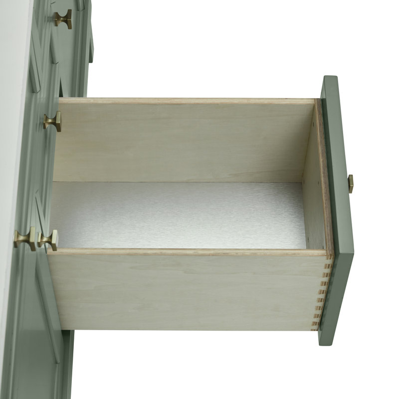 Meuble-lavabo simple 48 po Chicago avec chargeur sans fil FreePower Chicago, Céladon fumé, Argent victorien