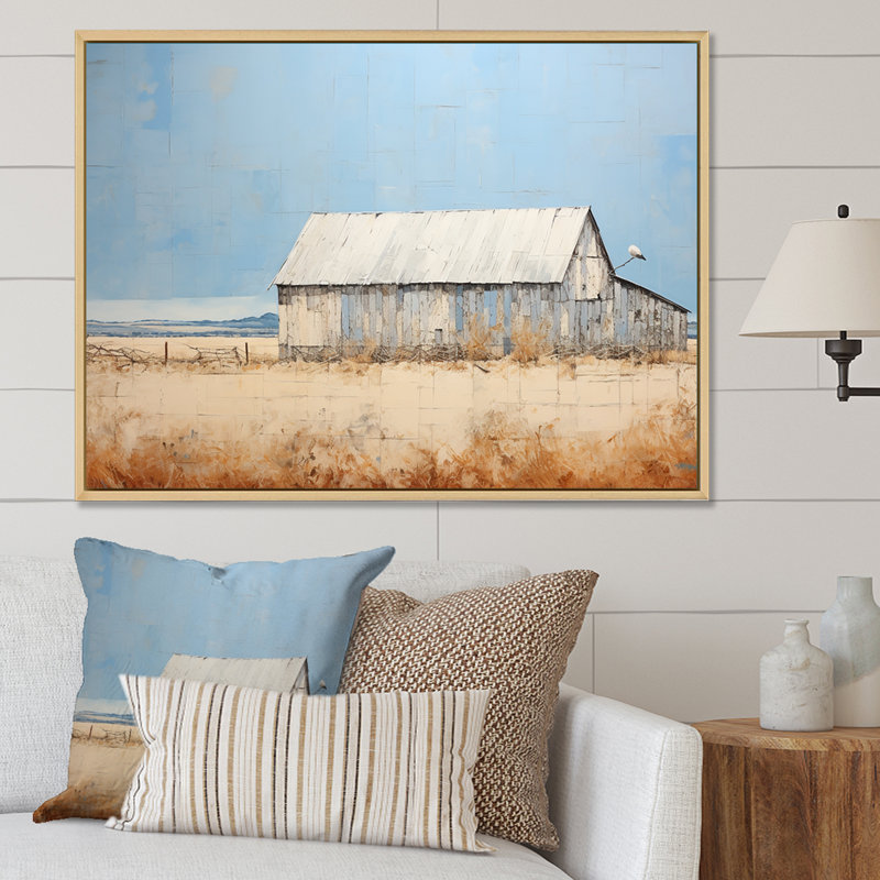 Farmstead Elegance Countryside II, H 12 po x l 20 po x P 1 po, Cadre flottant blanc