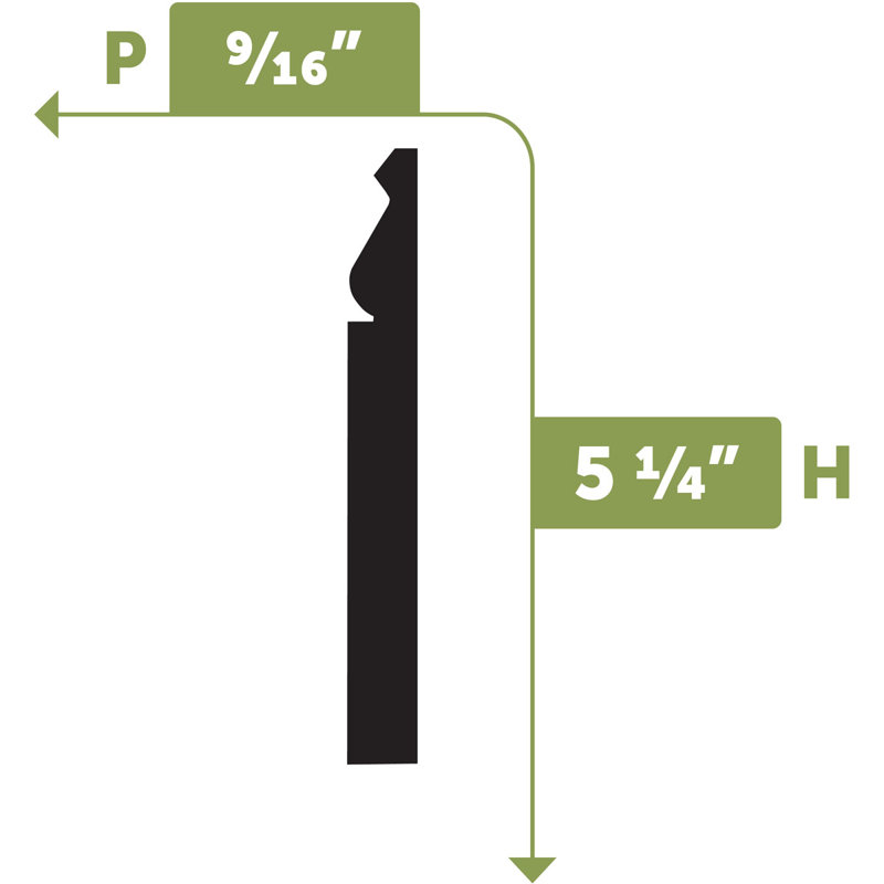 Moulure de plinthe flexible H 5 1/4 po x P 9/16 po x L 144 po