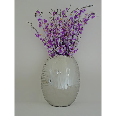 Vase de table en acier inoxydable argenté 16,5 "