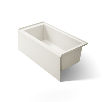 Baignoire de trempage rectangulaire en alcôve avec trop-plein à fente et tablier intégré 60 po x 30 po Underscore®
