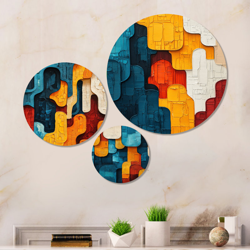 Ensemble de 3 pièces d'art mural en métal Urban Jazz