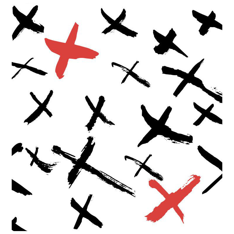 X Marks The Spot Peel & Stick Wallpaper Roll by Jamie Graney, Red
