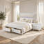 Ensemble de chambre à coucher Queen, blanc perle et argent, 3 pièces avec 2 tables de chevet-136169557