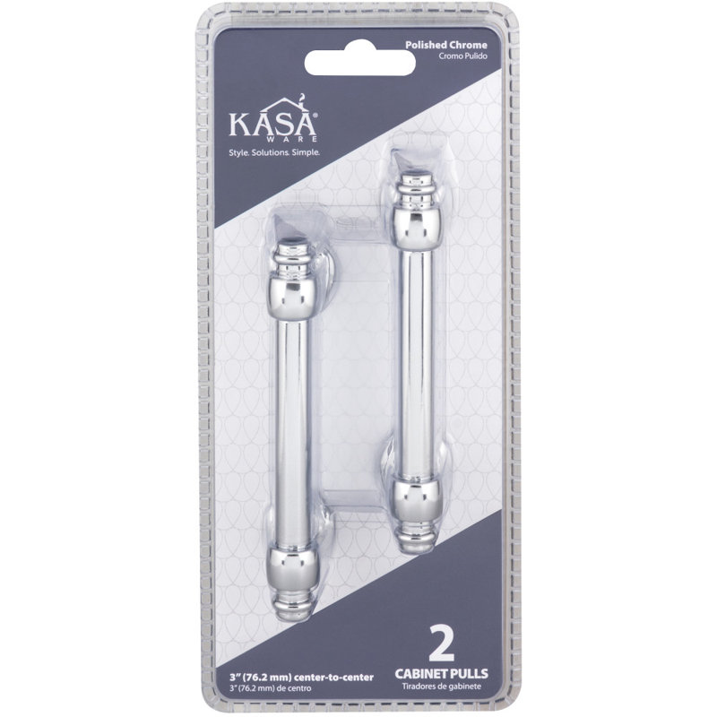 3" Center to Center Bar Pull Multipack, Polished Chrome