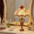 21 ''h Classical European Table Lamp, Antique Flower Fabric Desk Lamp With 3 Color Bulb