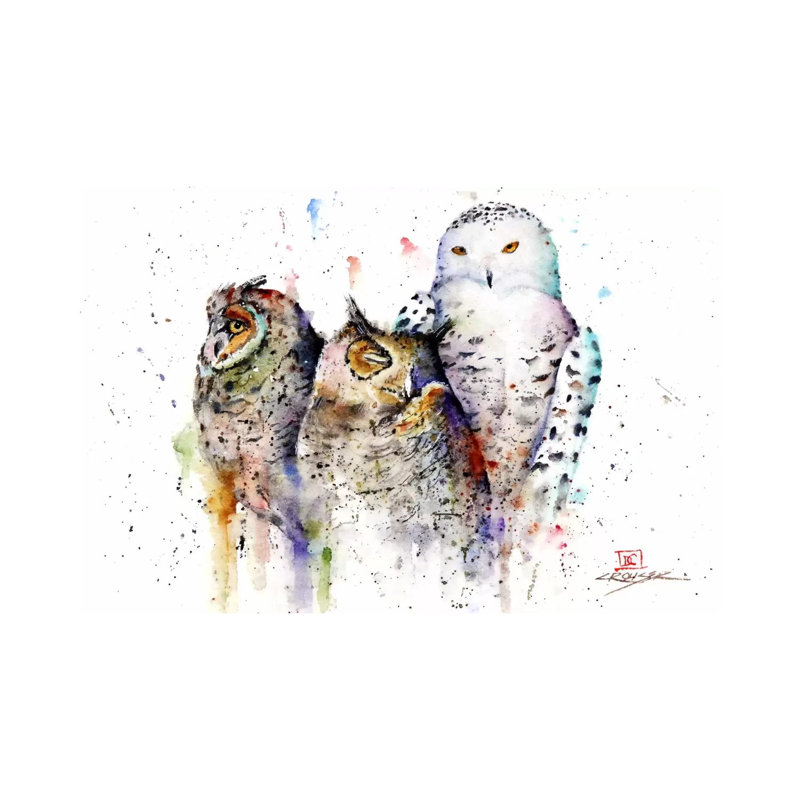 Owls Don't Sleep by Dean Crouser - Wrapped Canvas Painting, 66.04 cm H x 45.72 cm W x 1.91 cm D