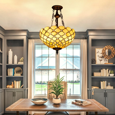 Stabler 3 - Light Dimmable Tiffany Geometric Chandelier