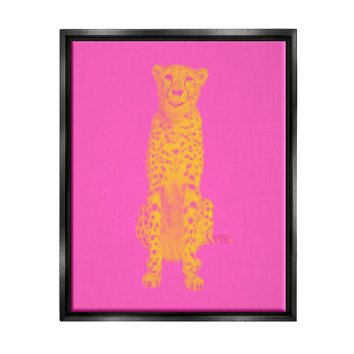 Stupell Industries Pop Pink & Yellow Leopard Floater Frame By House Of Lulu In Jet Black Floater Frame