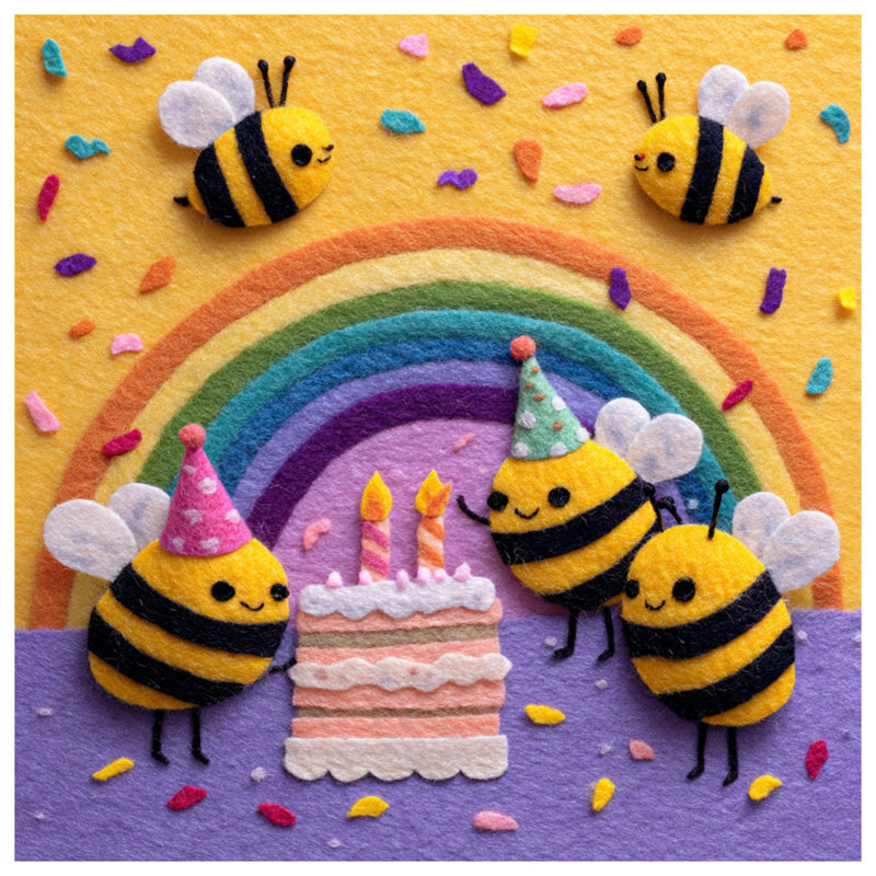 Rideaux de fenêtre Felt Bees Birthday Cake, 50 po x 92 po - 1 panneau, Transparent