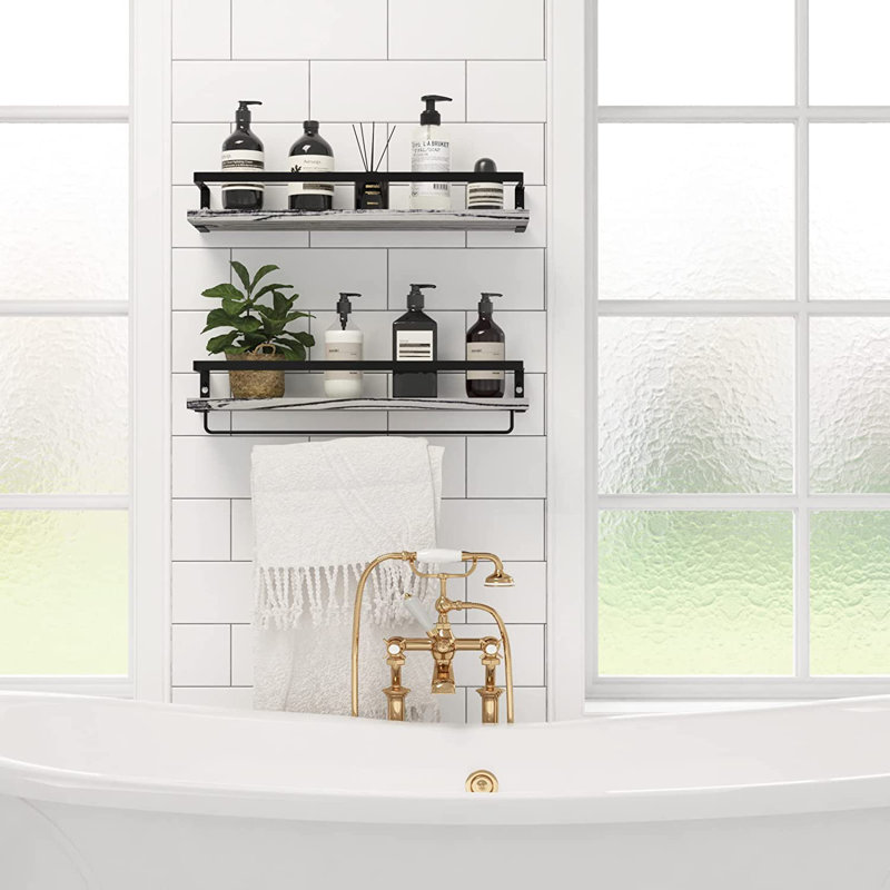 Akakios 2 Piece Floating Shelf, Gray