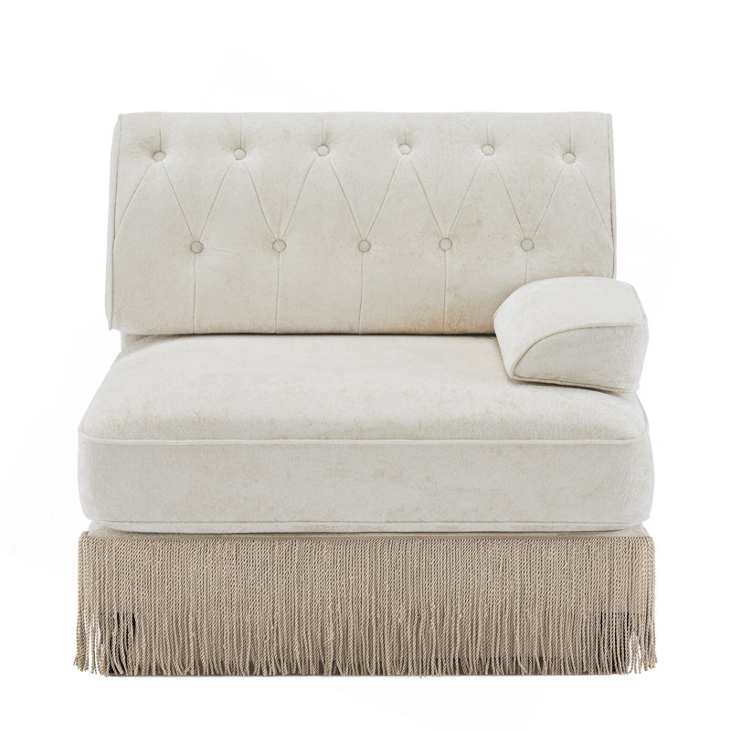 Canapé en velours beige RSF, Beige