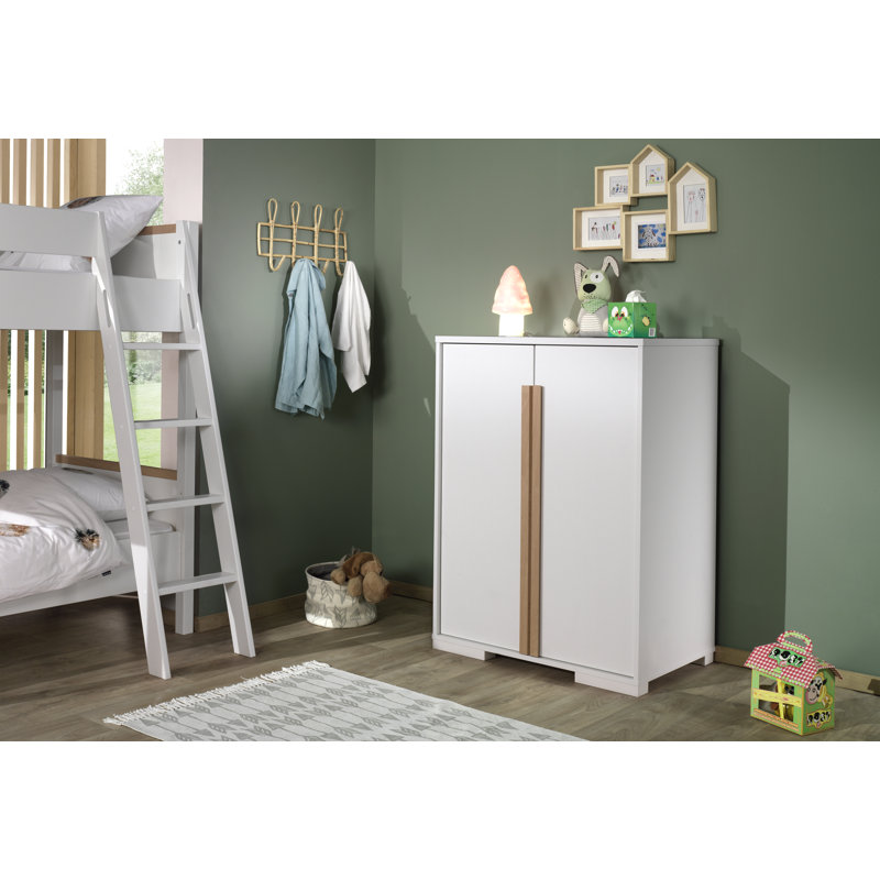 London 2 Door Manufactured Wood Wardrobe, White